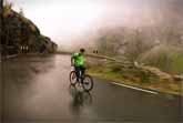 Cyclist Rides Down Wet Mountain Road At 50 Mph... Backwards