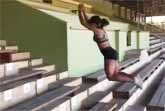 Incredible Stair Jumps By Olympic Athlete Ezinne Okparaebo