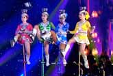 Stars of Beijing's Circus  - Bowl Juggling on Unicycles